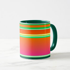 Modernes, weihnachtlich gestreiftes Muster Tasse