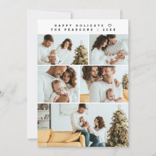 Modernes Weihnachts-Minimalistisches Multi-Foto Gr Feiertagskarte
