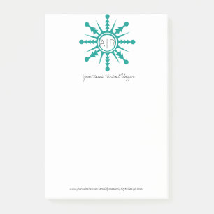 Modernes Weihnachts-Modern-Snowflake-Logo Post-it Klebezettel