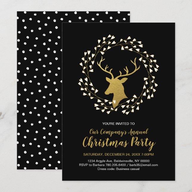 Modernes Weihnachts-Party, Feierabend Einladungen (Vorne/Hinten)