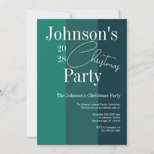 Modernes Weihnachts-Party Grüner Streifen Einladung
