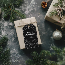 Modernes Weihnachts-Schwarz-Weiß-Schneeflocken-Mus Geschenkanhänger