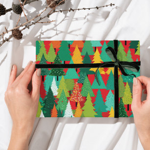 Modernes Weihnachtsbaum-abstraktes Packpapier