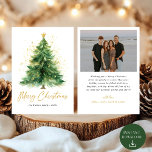 Modernes Weihnachtsbaum-Foto Feiertagskarte<br><div class="desc">Feiern Sie die Saison mit unserer Weihnachtskarte für Weihnachtsbäume im modernen Foto! Mit einem wunderschön bemalten Weihnachtsbaum in Aquarellfarbe und Ihrem Lieblings-Foto verbindet diese Karte festliche Kunst perfekt mit persönlicher Wärme. Das weiche Aquarelldesign verleiht der Touch Eleganz, während das moderne Design Ihr Foto als Mittelpunkt stellt. Personalisieren Sie es mit...</div>