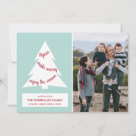 Modernes Weihnachtsbaum Mint Green mit individuell Feiertagskarte