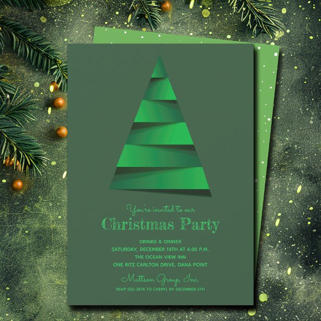 Modernes Weihnachtsbaum-Party Einladung (Modern Christmas Tree Party Invitations - PRINTED and/or INSTANT DOWNLOAD)