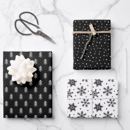 Modernes Weihnachtsbaum-Urlaubspapier Geschenkpapier Set