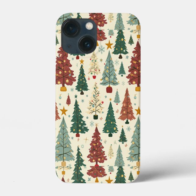 Modernes Weihnachtsbaummuster aus dem Mittelalter Case-Mate iPhone Hülle (Rückseite)