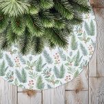 Modernes Weihnachtsblumenmuster Polyester Weihnachtsbaumdecke<br><div class="desc">Weihnachtsbaumrock mit modernen Aquarellbildern im Stil der Winterferien</div>