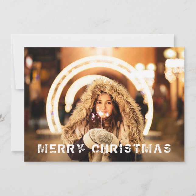 Modernes Weihnachtsfest-Foto Feiertagskarte (Vorderseite)