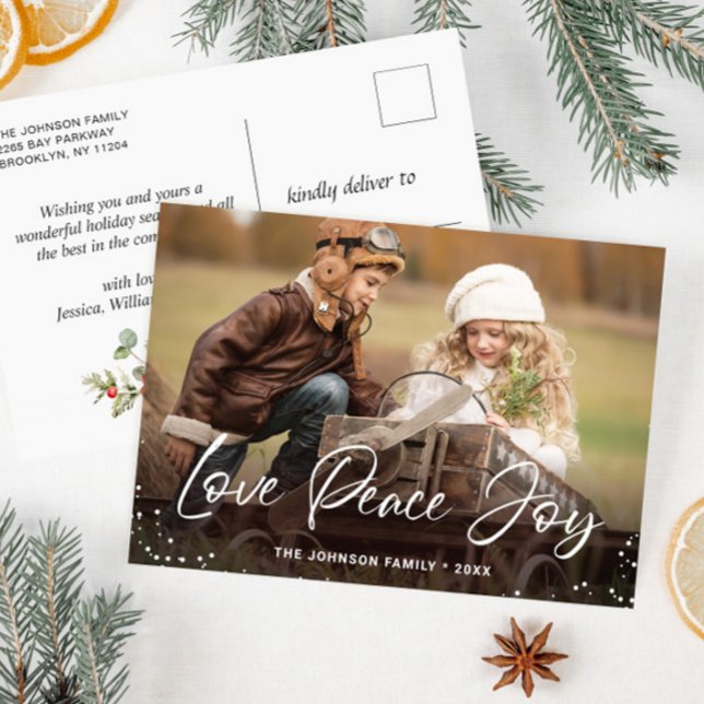 Modernes Weihnachtsfest FOTO Gruß Postkarte (Von Creator hochgeladen)