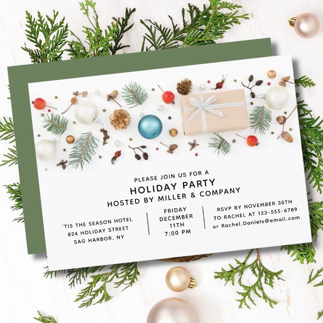 Modernes Weihnachtsfest im Unternehmen Minimalisti Einladung (Von Creator hochgeladen)