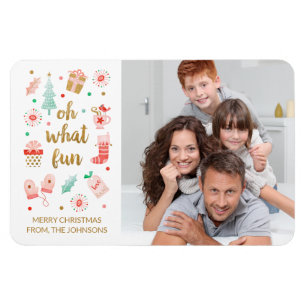 Modernes Weihnachtsfest in der Familie - Foto Magnet
