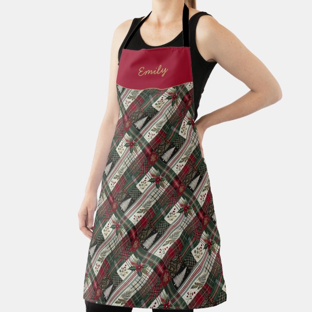Modernes Weihnachtsfest Rustikales Tartan Kariert Schürze (InSitu)