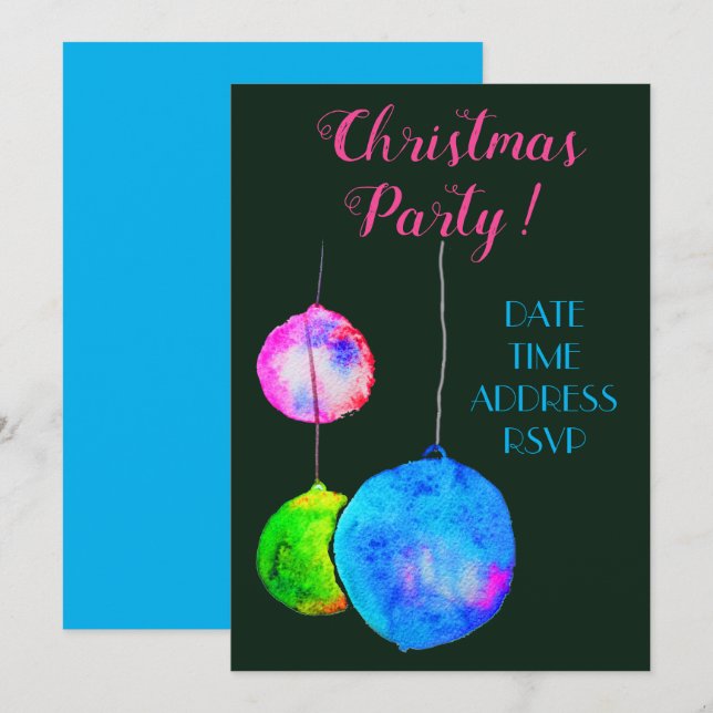 Modernes Weihnachtsgebäck in Rosa und Blau des Par Einladung (Vorne/Hinten)