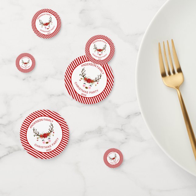 Modernes Weihnachtsgebäck Personalisiert Rentier Konfetti (Gruppe)