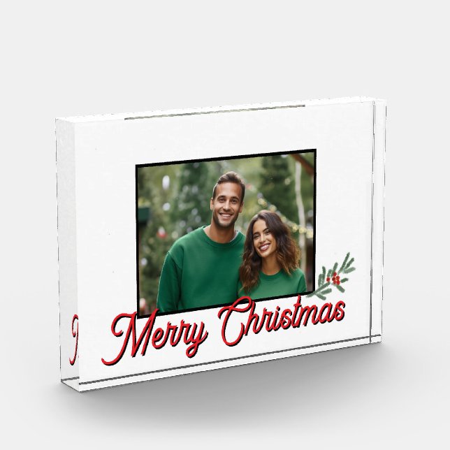 Modernes Weihnachtsgeschenk Fotoblock (Links)