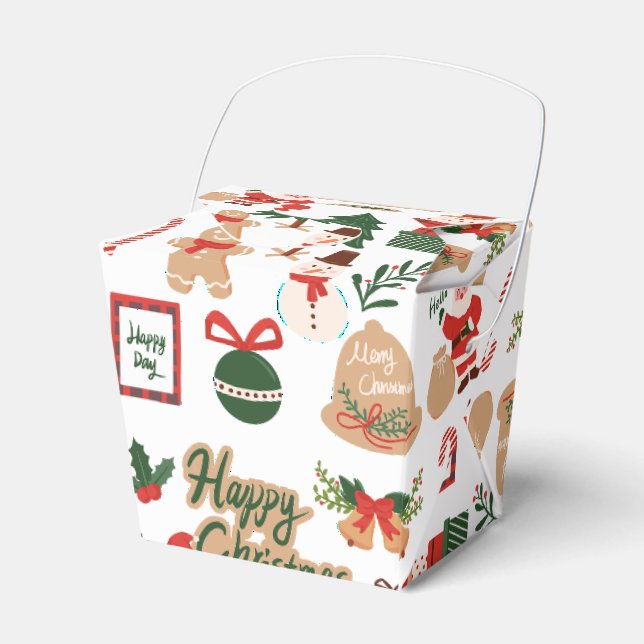 Modernes Weihnachtsgeschenk und Lebkuchenmuster Geschenkschachtel (Vorderseite)