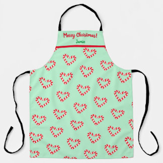Modernes Weihnachtsherz Candy Cane Large Schürze