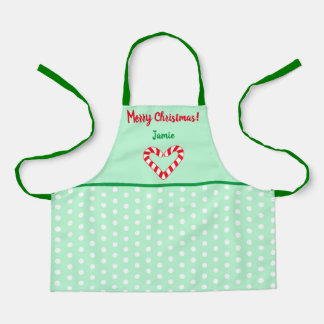 Modernes Weihnachtsherz Candy Cane Small Schürze