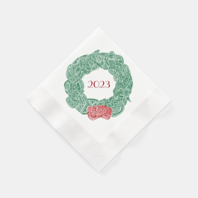 Modernes Weihnachtsjahr Serviette (Ecke)