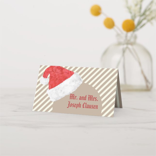 Modernes Weihnachtskonzept für die Weihnachtsmannm Platzkarte (Rückseite)