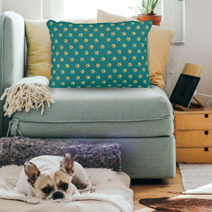 Modernes Weihnachtsmuster Aquamarin & Gold florale Dekokissen