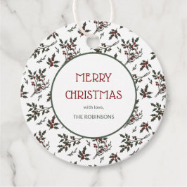 Modernes Weihnachtsmuster Botanischer Berries Geschenkanhänger