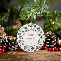 Modernes Weihnachtsmuster Botanischer Berries