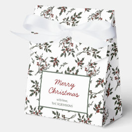 Modernes Weihnachtsmuster der Pflanze Weiß Geschenkschachtel