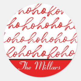 Modernes Weihnachtsmuster in Rot und Weiß Runder Aufkleber