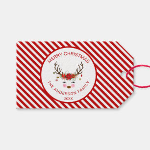 Modernes WeihnachtsParty-Ren mit Verzierungen Geschenkanhänger
