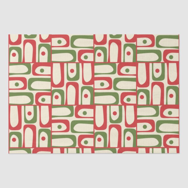 Modernes Weihnachtspiquet Modernist Xmas Mitte des Seidenpapier (Vorderseite)