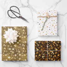 Modernes Weihnachtsschwarz und weiß Golden Stars P