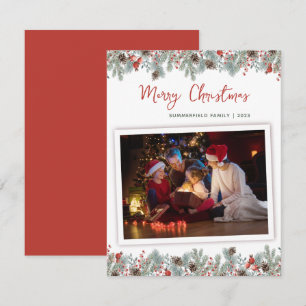 Modernes Weihnachtsstilvolles FamilienFoto Mitteilungskarte
