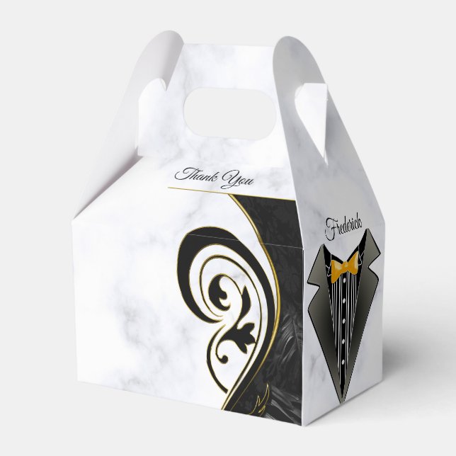 Modernes Weiß - Abstrakte Geschenkboxen aus Marmor Geschenkschachtel (Vorderseite)