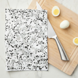 Modernes Weiß Terrazzo Geschirrtuch