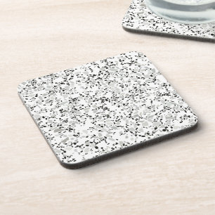 Modernes Weiß Terrazzo Getränkeuntersetzer