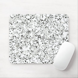 Modernes Weiß Terrazzo Mousepad