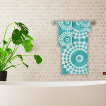 Modernes Weiß und Blau Mandala