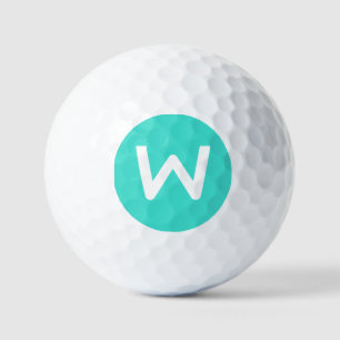 Modernes Weißes Anfangsschreiben Türkisblau Golfball