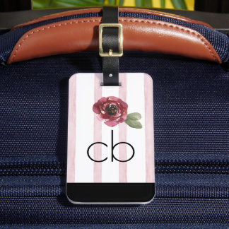 Modernes, weißes Monogramm-Gepäckstück Gepäckanhänger