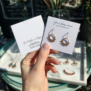 Modernes, weißes Ohrring-Quadrat