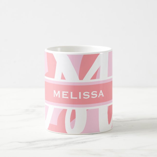 Modernes, weißes Pfirsichpfirsichpfirsichpfirsich  Kaffeetasse (Mittel)