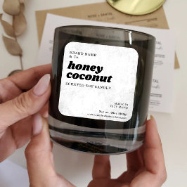 Modernes weißes Rustikales Textil-Label Quadratischer Aufkleber