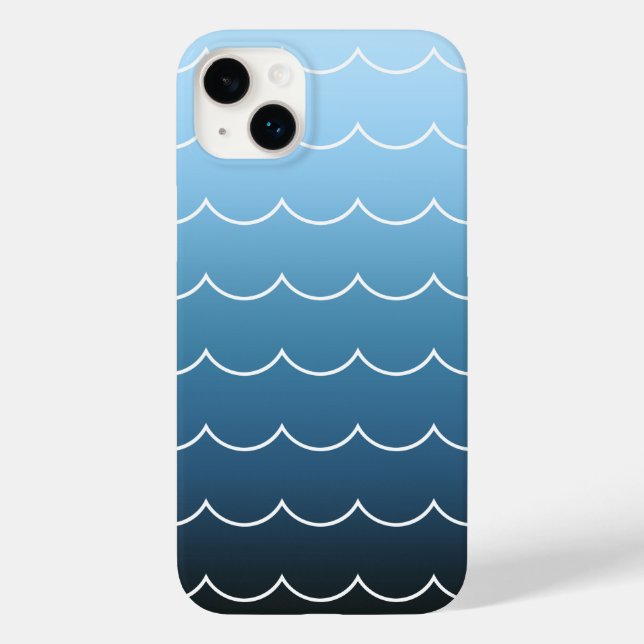 Modernes Wellenmuster beruhigende blaue Farbe Case-Mate iPhone 14 Plus Hülle (Rückseite)