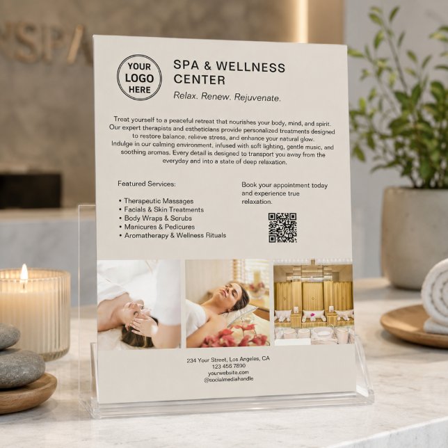 Modernes Wellness-Center Wellness Center Werbeunte Flyer (Modern Spa Wellness Center Promotional Business Flyer)