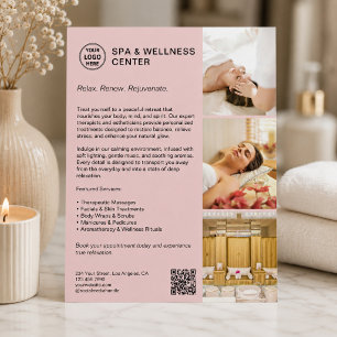 Modernes Wellness-Center Wellness Pink Werbeuntern Flyer