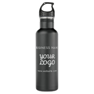 Modernes Werbelogo und Text   Editierbare Farbe Edelstahlflasche