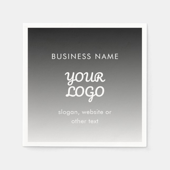 Modernes Werbelogo und Text | Editierbare Farbe Serviette (Vorderseite)